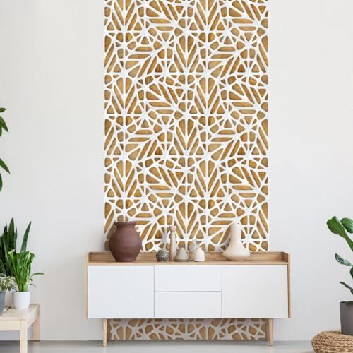 Ambiance Sticker Vliesbehang - Scandinavisch Design - Wit en Hout - 300x60cm