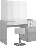 Vicco Kaptafel Adela, Wit, 115 cm met spiegel en kruk