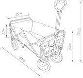 pro.tec Bolderkar Stenlille strandkar 84x55x57 cm zwart