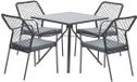 Garden Impressions 4-persoons tuinset - 4 Dido stoelen zwart - Rimini tafel