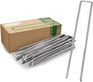 GardenGloss® Anti-Roest Stalen Grondankers Voor Extreem Harde Grond (25 Stuks) - 200 mm Lang, 25 mm Breed, Ø 3.8 mm