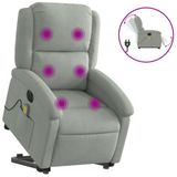 vidaXL Sta-op-massagestoel elektrisch verstelbaar fluweel lichtgrijs