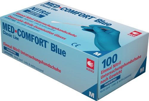 Ampri Wegwerphandschoen | maat XL blauw | nitril | EN 374, EN 455 PSA-categorie III | 100 stuks