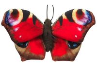 Uni-Toys Rode vlinder (met lus) - 24 cm (breedte) - pluche insect - pluche dier, knuffeldier