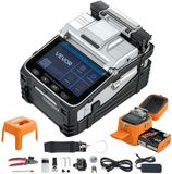 VEVOR Glasvezellasser, 6 Motoren, 0,2 mm Kernuitlijning, Fusielasser met VFL OPM voor SM MM DS NZDS, 6 Seconden Lassen, 15 Seconden Verwarmen, 5 inch Touchscreen, 3-in-1 Glasvezelhouder, 7800 MAh