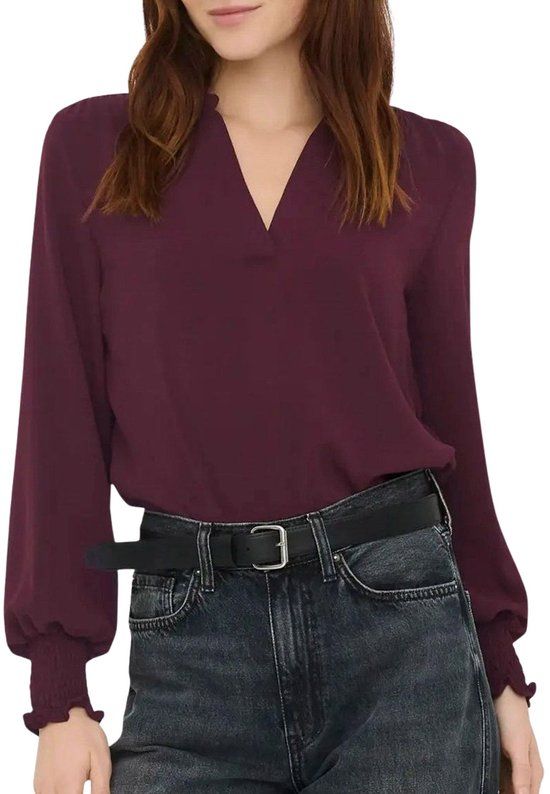 ONLY ONLMETTE V-NECK LS SMOCK TOP NOOS WVN Dames Top