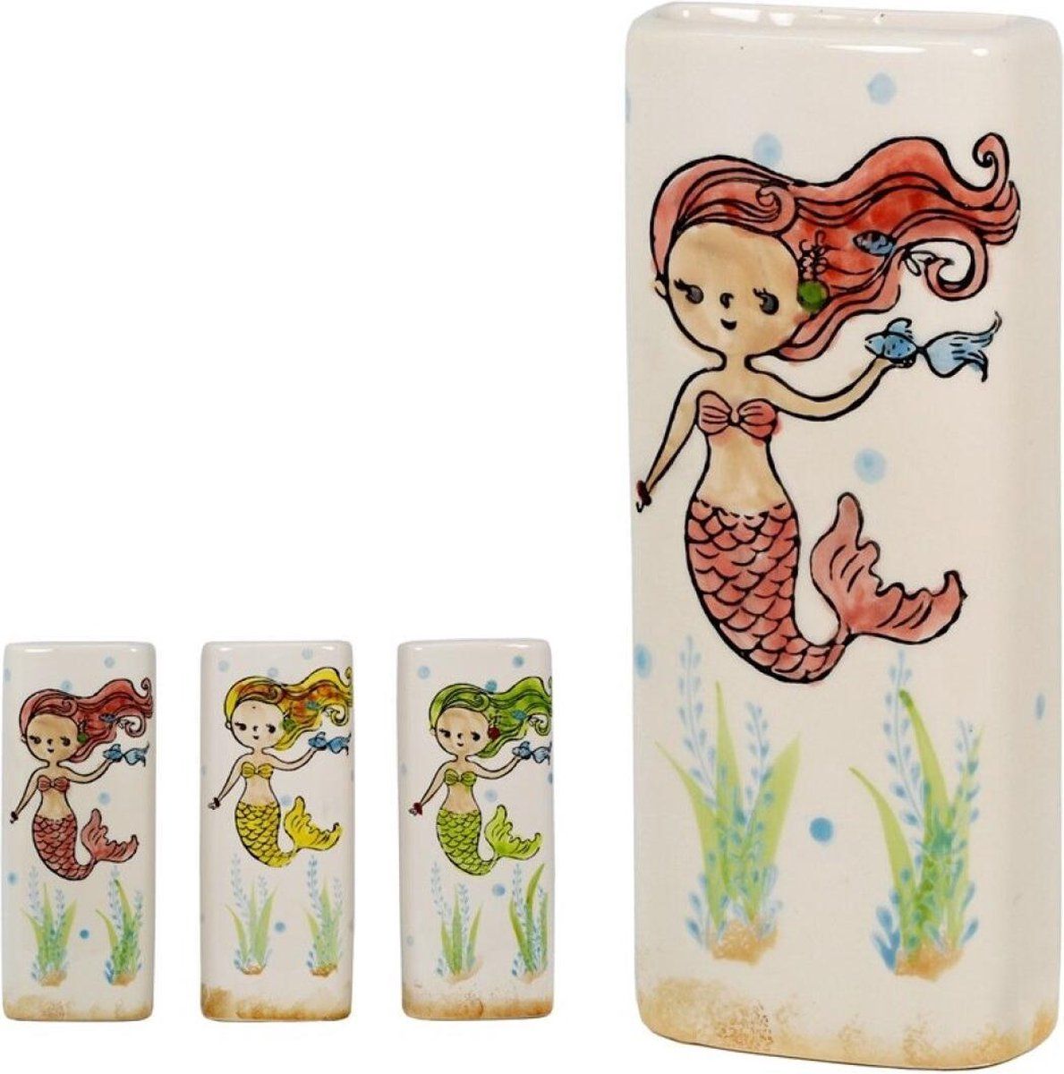 Set van 2x zeemeermin radiator luchtbevochtigers 19 cm - Waterverdampers kinderkamer