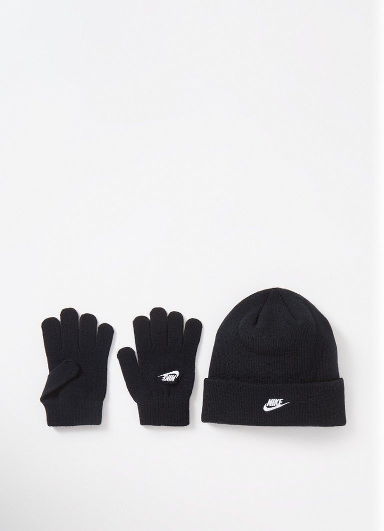 Nike Set van fijngebreide muts en handschoenen 2-delig