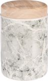 Flamingo Keramiek Snackpot Marmi - Hondenvoerbewaarbak - 11.5x17.5 cm Wit Grijs