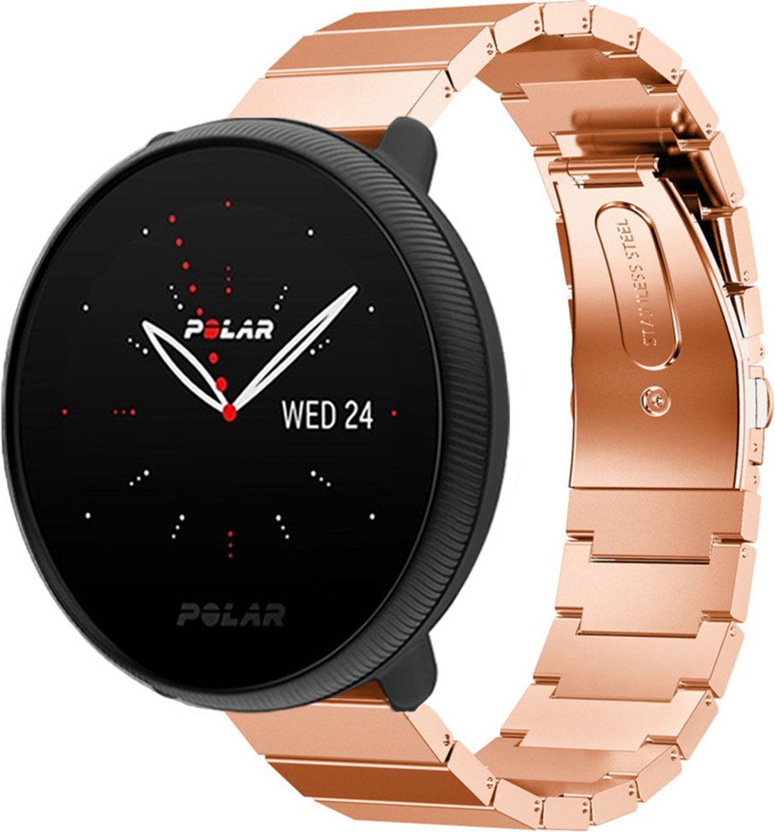 Strap-it Polar Ignite 2 metalen bandje - rosé goud