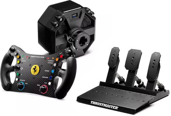 Thrustmaster T598 Servo Basis + Raceline Pedals III + Ferrari 488 Add-On – Sim Racing Bundle - PC - PS5