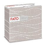 Fato, Servetten van droogpapier, Airlaid, stoflook, 50 stuks, formaat 40 x 40 cm, gevouwen in 4, decoratieve parels taupe