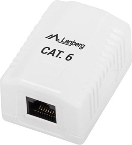 Lanberg Opbouwdoos RJ45 Cat.6 UTP - Wit - 1 Stuk