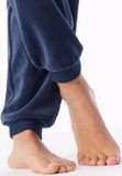 SCHIESSER Pyjama lang Dames deep sea blue Effen Lange mouw 75% Katoen, 25% Polyester