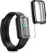 kwmobile 2x housse de montre connectée pour Amazfit Band 7 - Coque de montre de sport en silicone - Étui de suivi d'activité en transparent / noir