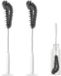 Unyqoos® Brosse de nettoyage longue et flexible pour bouteilles et verres, lot de 2, noir