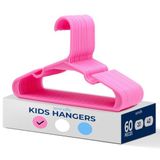 SereneLife Plastic Kinderkledinghangers 60‑Pack – Antislip & Ruimtebesparend voor Baby-, Peuter- en Newbornkleding – Duurzame Hangers voor Kledingkasten en Organisatie (Roos)