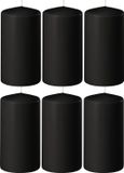 Enlightening Candles Cilinderkaars/stompkaars - 8 stuks - Zwart - D6 x H10 cm - 36 branduren