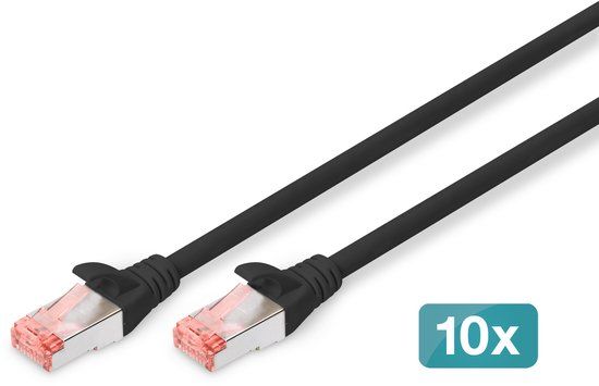 Digitus Professional DK-1644-030-BL-10 Netwerkkabels 3m Zwart (10 stuks)