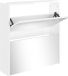 vidaXL Schoenenkast met spiegel - 2-laags - 63x17x67 cm - hoogglans wit