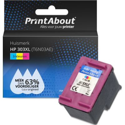 PrintAbout Huismerk HP 303XL (T6N03AE) Inktcartridge 3-kleuren