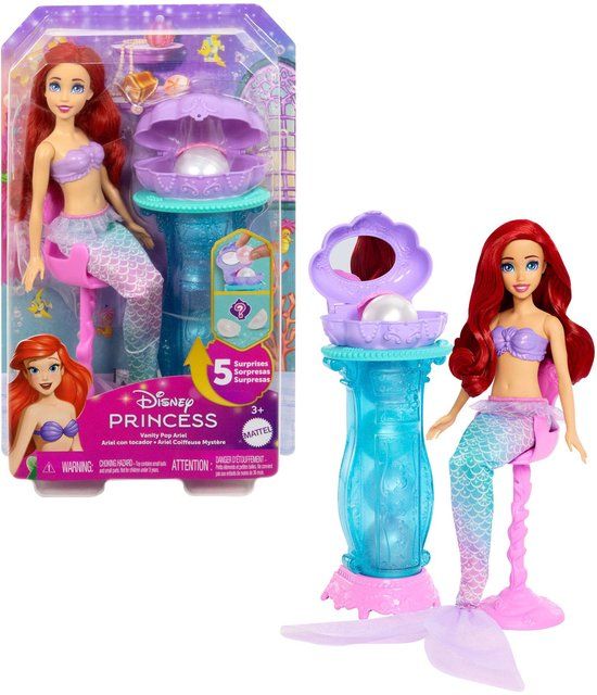 Disney Mattel Disney Princess Ariel Zeemeermin Pop met Kaptafel en Accessoires