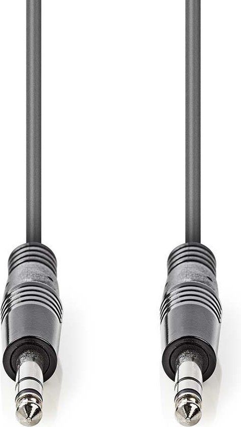 Nedis Stereo-Audiokabel - 6,35 mm Male - 6,35 mm Male - 1.50 m - Donkergrijs