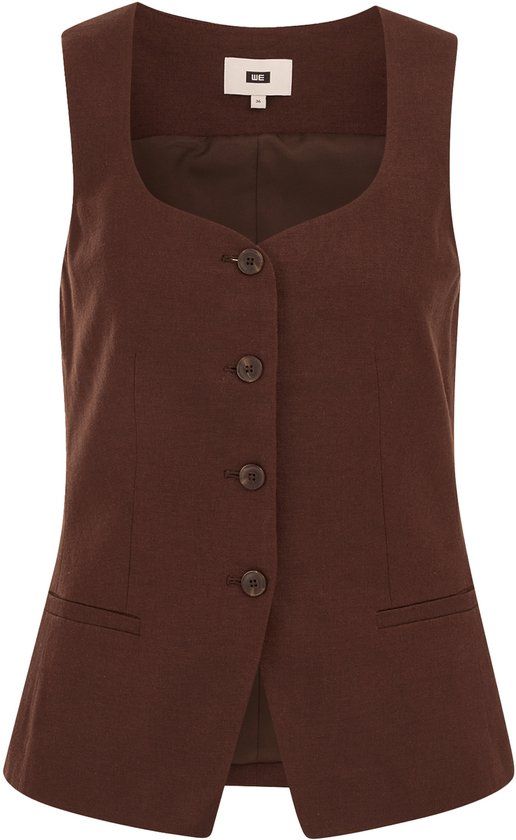 WE Fashion Dames regular fit gilet van linnenmix