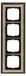 Busch-Jaeger 1724-846: Afdekraam, 4-voudig, messing, antiek design, ivoorwit
