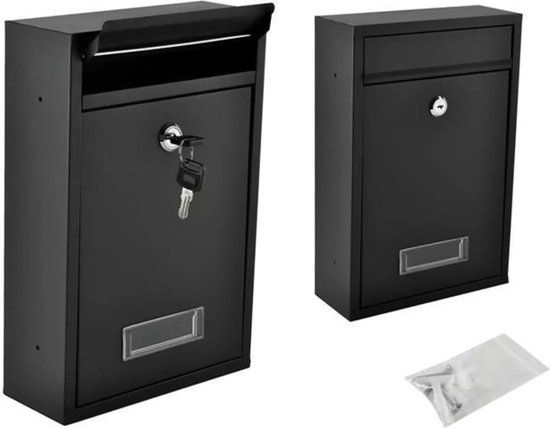 Malatec 6237 Wandbrievenbus - Zwart - 2 sleutels - Metaal
