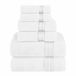 Elegant Comfort Premium katoenen 6-delige handdoekenset, inclusief 2 washandjes, 2 handdoeken en 2 badhanddoeken, 100% Turks katoen - zeer absorberende en superzachte handdoeken voor de badkamer, wit