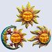 BVLFOOK Metalen wanddecoratie met zon, maan, ster, set van 3