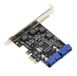 KALEA-INFORMATIQUE PCI Express PCIe naar USB 3.0 2-poorts interne USB3 19 punten 5G-controllerkaart met NEC-chipset. Beugels voor laag en hoog profiel meegeleverd