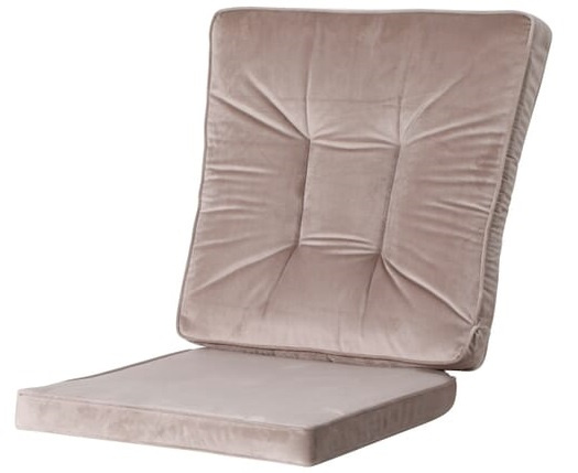 Madison tuinstoelkussen Velvet 46 x 95 cm taupe 2 delig