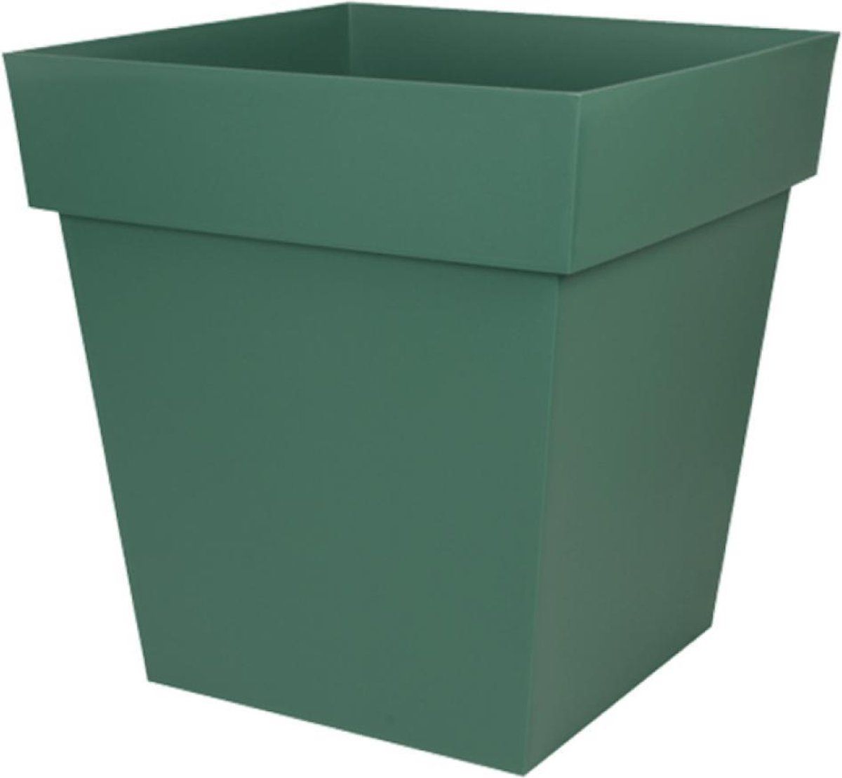 EDA Bloempot Toscane vierkant kunststof groen L39 x B39 x H39 cm - 38 liter