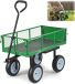 Vevor Handkar met Een Draagvermogen van 226,8 Kg, Tuinkar met Zitje en Pu-Wielen, Transportkar met Gereedschapsbak en Verstelbare Handgreep, Gereedschapskar voor Gazon, Terras, Tuin en Groenvoorzieningen