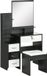HOMCOM Ensemble de coiffeuse - Panneau de particules - 80x38x143cm - Noir