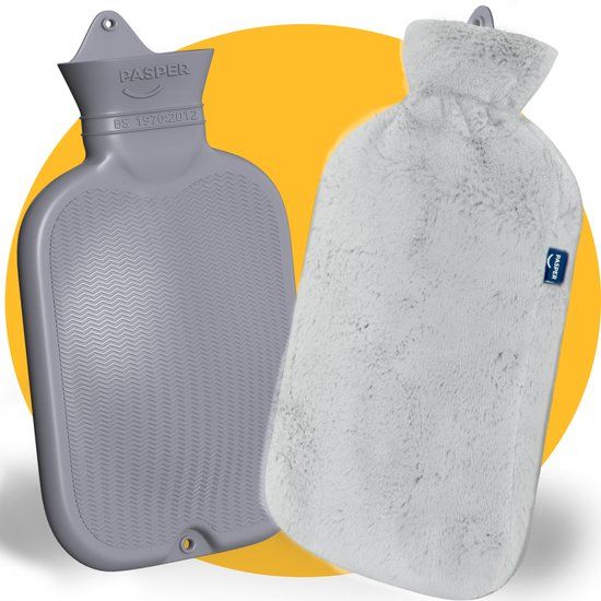 XXL Pasper XXL kruik met hoes 3.5 liter - naadloos ontwerp - warmwaterkruik - 8 uur warmte - grijs - kruikzak