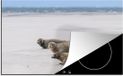 Merkloos KitchenYeah® Inductie beschermer 77x51 cm - Zeehonden op Nord Friesland - Inductie kookplaat accessoire