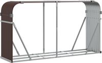 vidaXL Haardhoutopslag 180x45x100 cm gegalvaniseerd staal bruin