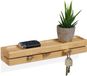 Merkloos Relaxdays sleutelrekje - voor binnen - 29,5 cm breed - wand - bamboe