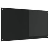 vidaXL Keukenachterwand - Zwart - 110 x 60 cm - gehard glas