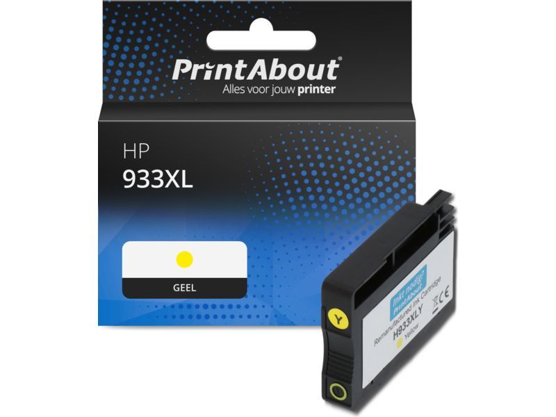 PrintAbout Inktcartridge 933XL (CN056AE) Geel Hoge capaciteit geschikt voor HP