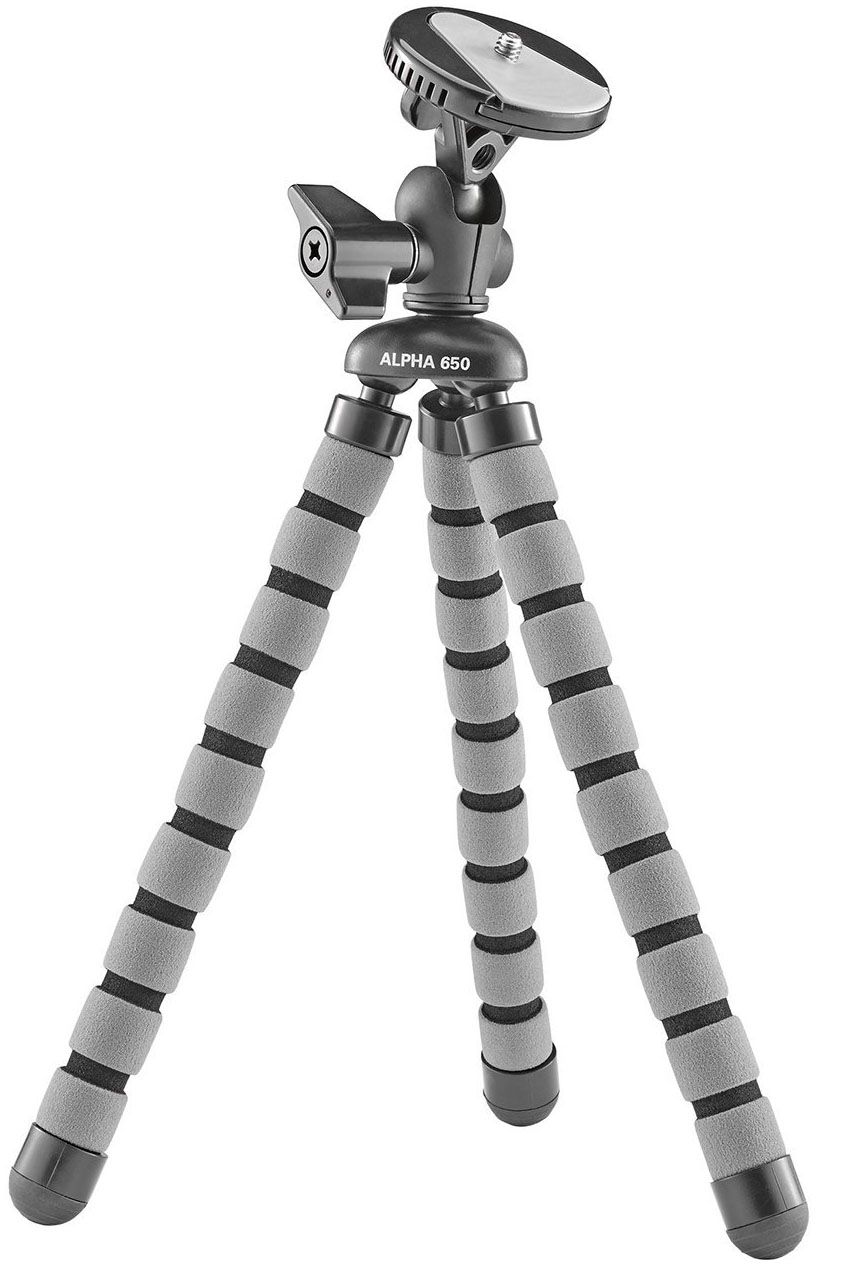 Cullmann ALPHA 650 Tripod - Mini Tripod for Digital/Film Cameras - Black/Grey