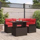 Maison Exclusive - Ensemble de canapés de jardin, 5 pièces, couleur marron, en résine tressée