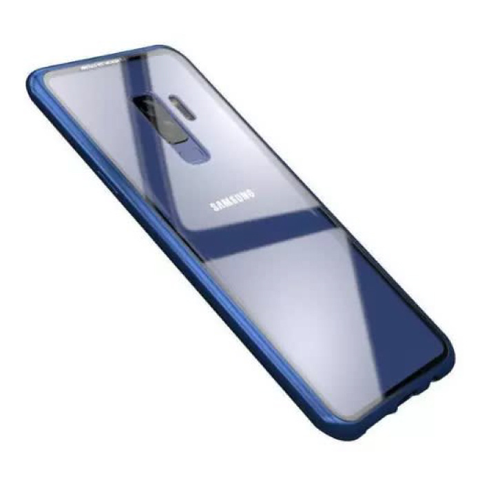 Stuff Certified Samsung Galaxy A8 Plus Magnetisch 360° Hoesje met Tempered Glass - Full Body Cover Hoesje + Screenprotector Blauw