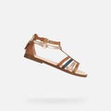 GEOX SANDAAL KARLY MEISJES Sandalen - COGNAC/DUIFBLAUW - Maat 31