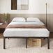 Zinus Van Bed 135 x 190 cm - Hoogte 41 cm met Opbergruimte onder het bed - Metalen Bedframe - Zwart