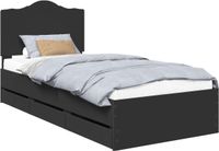 vidaXL Bedframe met lade met opslag Zwart 100 x 200 cm Ingenieurshout