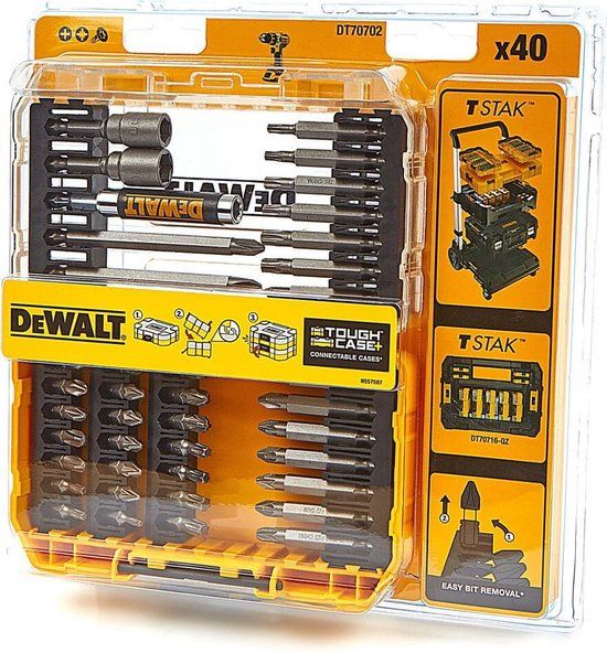 DeWalt DT70702 40-delige bitset in cassette - Tough Case